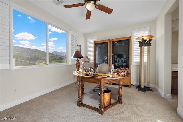 2933 Red Springs Dr, Las Vegas, NV 89135 - office area featuring light colored carpet and a ceiling fan