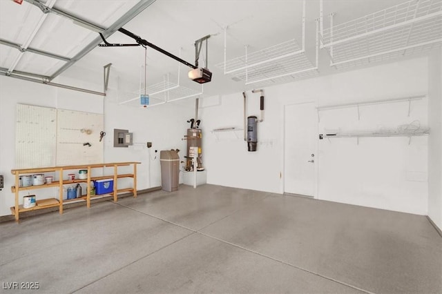 2318 Shorewood Hills Ave, Henderson, NV 89052 - garage featuring a garage door opener, water heater, and electric panel