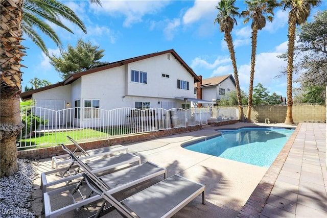 4680 Freshwater Dr, Las Vegas, NV 89103 - view of swimming pool with a fenced in pool, a fenced backyard, and a patio area