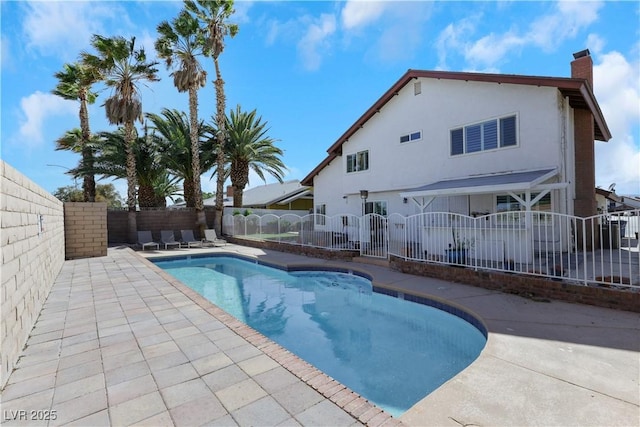 4680 Freshwater Dr, Las Vegas, NV 89103 - view of swimming pool with a fenced in pool, a fenced backyard, and a patio area