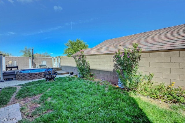 96 Campbelltown Ave, Henderson, NV 89015 - view of yard with a fenced backyard and a fire pit