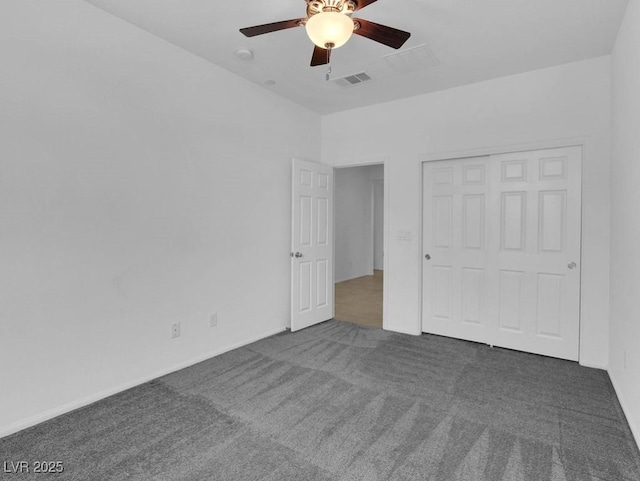 1063 Upper Springs St, Henderson, NV 89002 - unfurnished bedroom featuring carpet flooring, a closet, and a ceiling fan