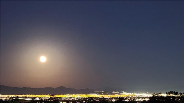 view of aerial view at night