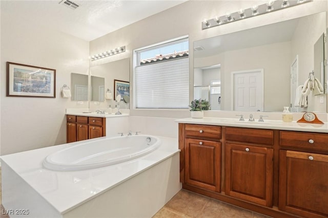 8316 Imperial Lakes St, Las Vegas, NV 89131 - full bath featuring vanity, a bath, and tile patterned flooring