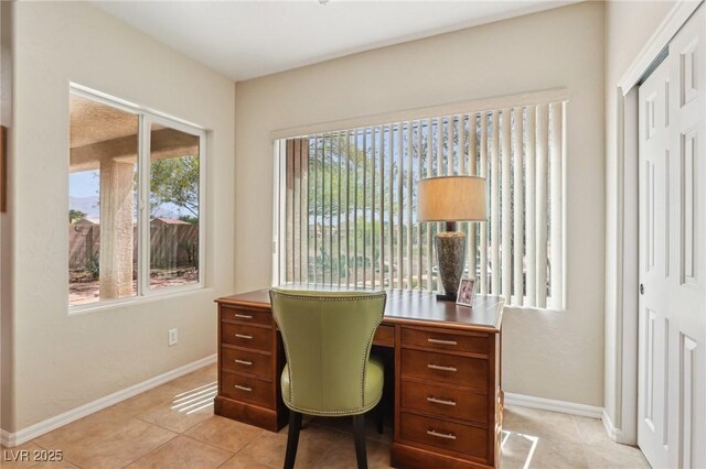 8316 Imperial Lakes St, Las Vegas, NV 89131 - home office with baseboards and light tile patterned floors