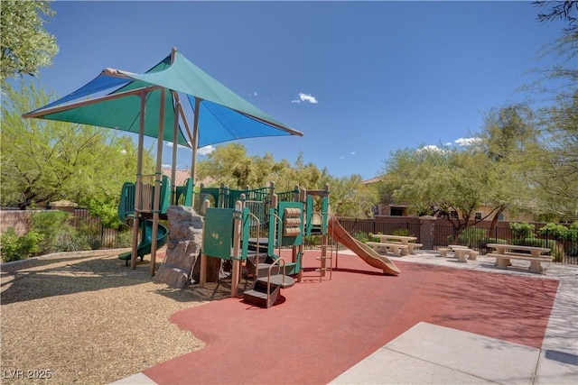 community play area with fence