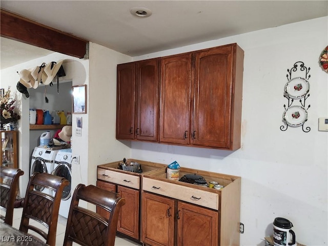 kitchen with washer and dryer