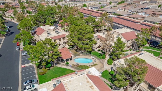 bird's eye view with a residential view