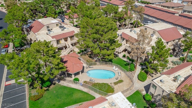 aerial view featuring a residential view
