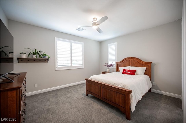 12018 Vento Forte Ave, Las Vegas, NV 89138 - bedroom with baseboards, carpet, and a ceiling fan