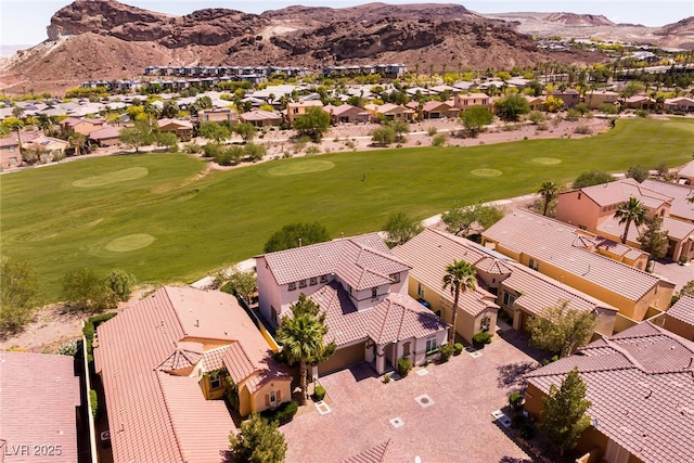 63 Via Di Mello, Henderson, NV 89011 - aerial view of residential area with a mountainous background and a golf course
