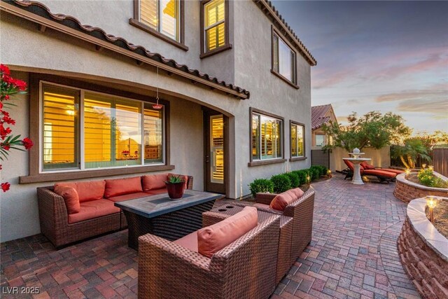 63 Via Di Mello, Henderson, NV 89011 - view of patio / terrace featuring an outdoor living space and fence