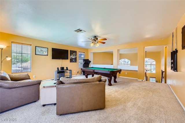 4 Bishopsgate Ter, Henderson, NV 89074 - game room with billiards, carpet flooring, a ceiling fan, and baseboards