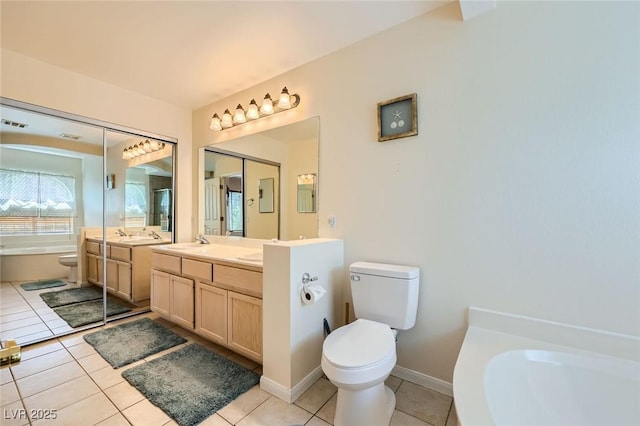 4 Bishopsgate Ter, Henderson, NV 89074 - full bath featuring toilet, a bath, vanity, and tile patterned floors