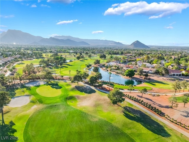 2505 Showcase Dr, Las Vegas, NV 89134 - aerial view of residential area with a water and mountain view and a golf course