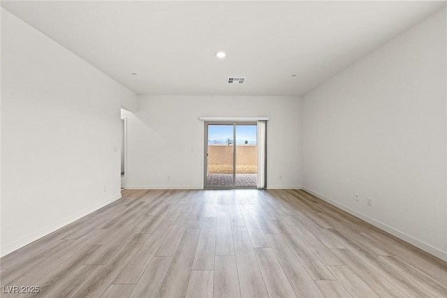 2739 Avril Point St, Las Vegas, NV 89156 - spare room featuring baseboards, recessed lighting, visible vents, and light wood-type flooring