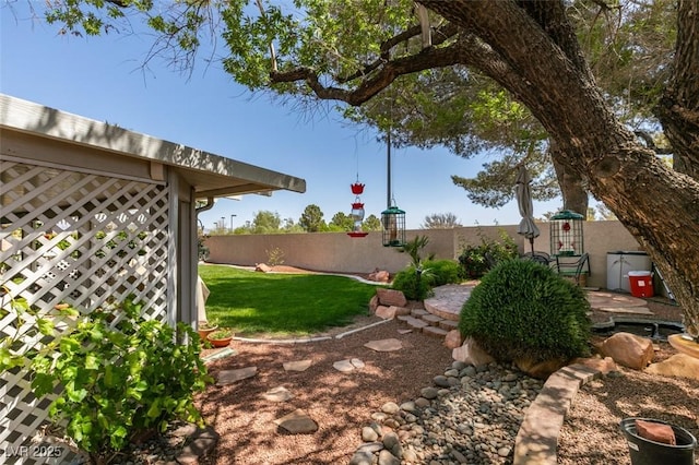 view of yard with fence