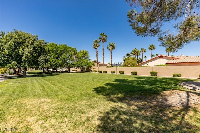 view of yard featuring fence