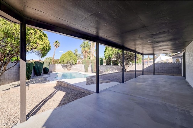 view of patio / terrace featuring a fenced in pool and a fenced backyard