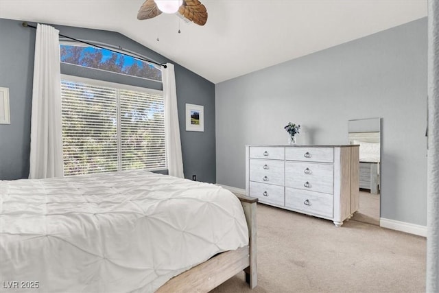 1861 Windward Ct, Henderson, NV 89012 - carpeted bedroom featuring baseboards, a ceiling fan, and vaulted ceiling