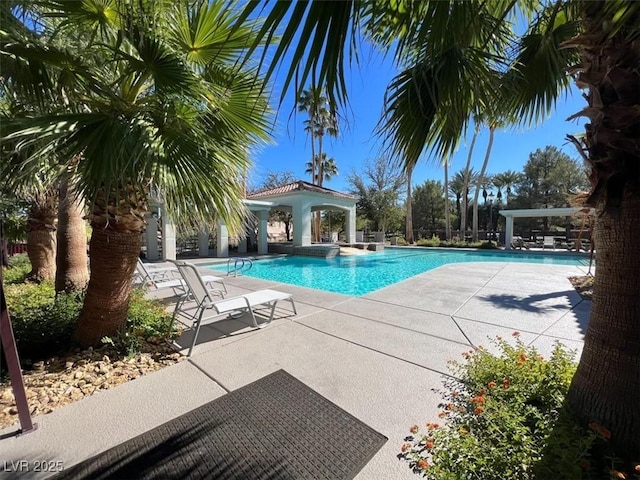 1861 Windward Ct, Henderson, NV 89012 - pool with a gazebo and a patio area
