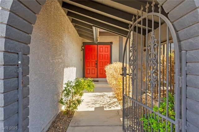 5361 Cabrito Dr, Las Vegas, NV 89103 - view of exterior entry featuring a gate