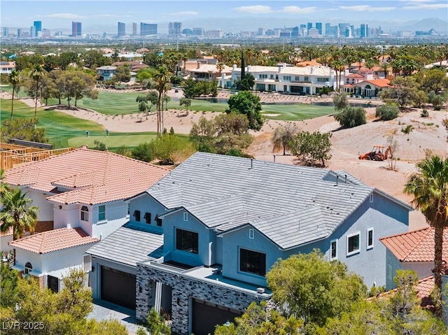 8721 Robinson Ridge Dr, Las Vegas, NV 89117 - view from above of property with city skyline and a golf club