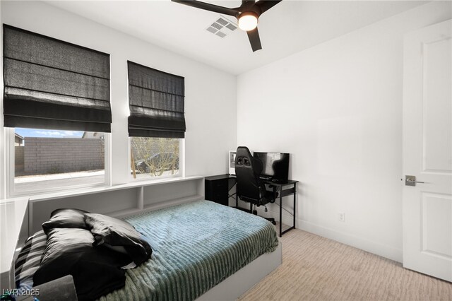 9815 Evergreen Pine St, Las Vegas, NV 89166 - bedroom featuring visible vents, carpet flooring, and a ceiling fan
