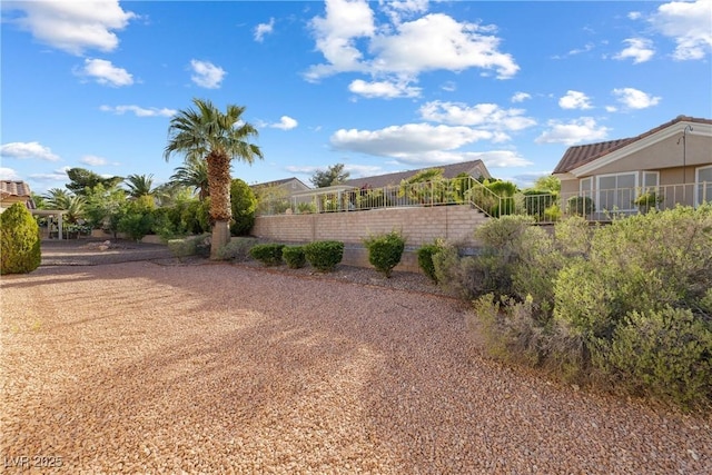 view of yard featuring fence