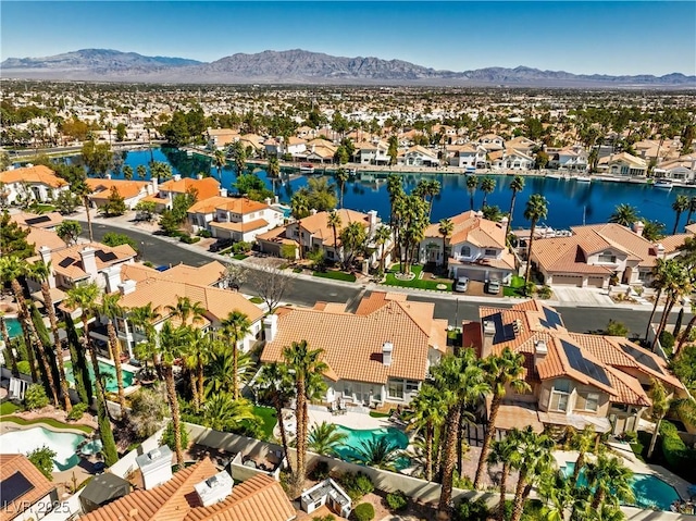 2909 Sterling Cove Dr, Las Vegas, NV 89128 - birds eye view of property featuring a residential view and a water and mountain view
