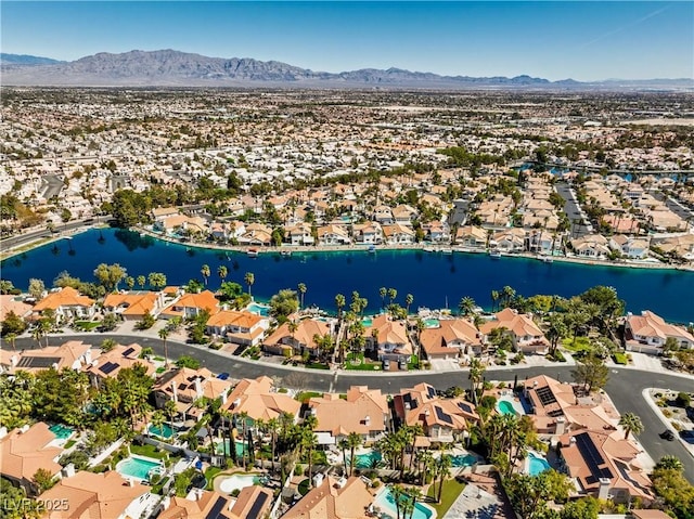 2909 Sterling Cove Dr, Las Vegas, NV 89128 - drone / aerial view featuring a residential view and a water and mountain view