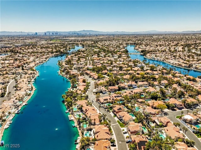 2909 Sterling Cove Dr, Las Vegas, NV 89128 - bird's eye view with a residential view and a water and mountain view