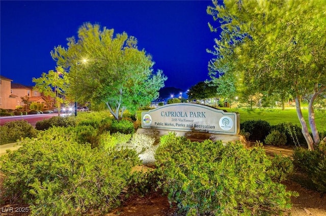 view of community sign