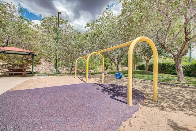 community play area featuring a gazebo