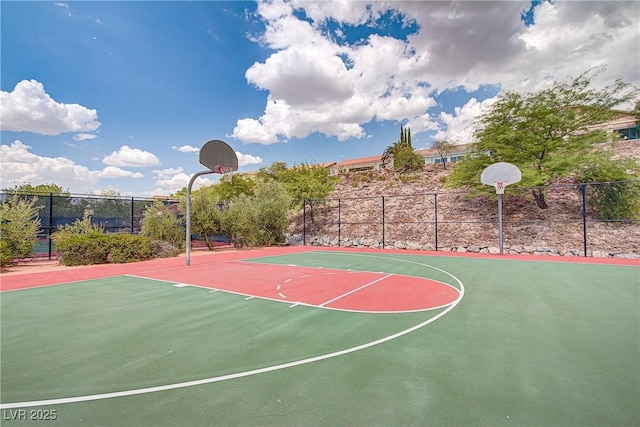 view of sport court with fence and community basketball court