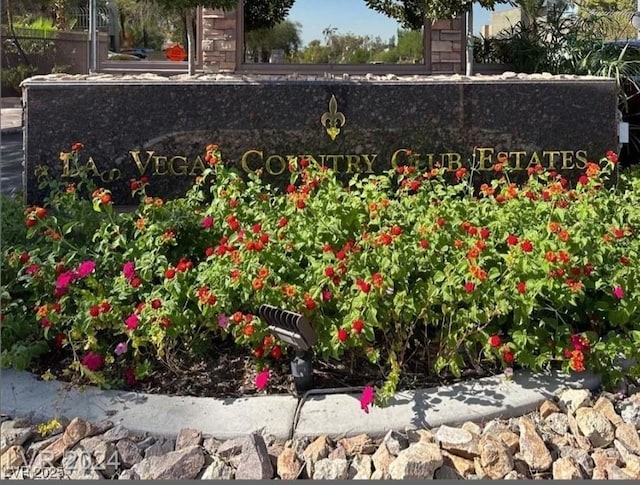 view of community sign