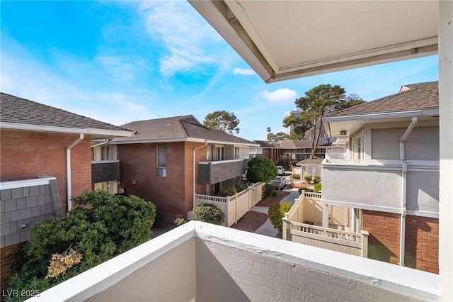 balcony featuring a residential view