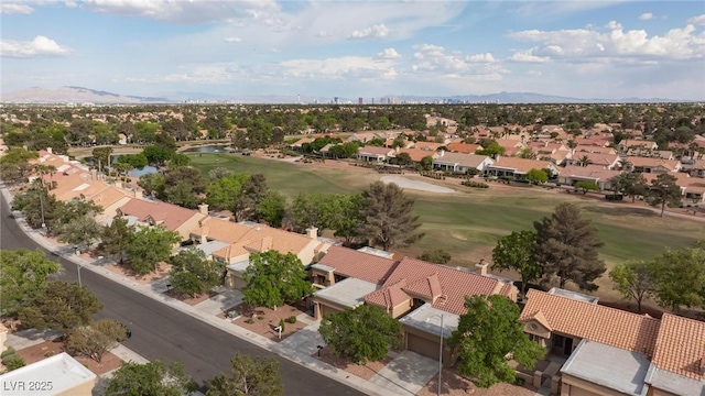 8901 Litchfield Ave, Las Vegas, NV 89134 - bird's eye view with golf course view, a residential view, and a mountain view