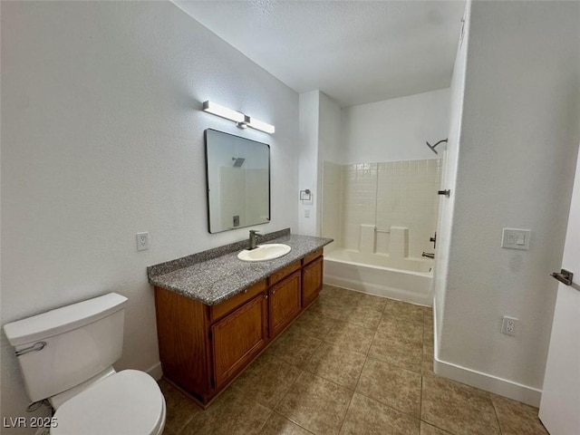 3400 Cabana Dr Unit 1033, Las Vegas, NV 89122 - bathroom featuring tile patterned flooring, toilet, vanity, bathing tub / shower combination, and baseboards