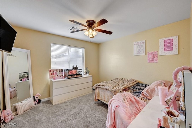6231 Portland Treaty Ave, Las Vegas, NV 89122 - carpeted bedroom with baseboards, a ceiling fan, and visible vents