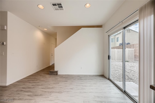 4045 Oliver Sagebrush Dr, Las Vegas, NV 89122 - empty room with light wood-style floors, baseboards, recessed lighting, and visible vents