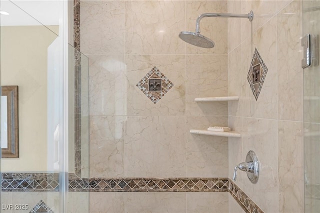 full bath with a shower stall