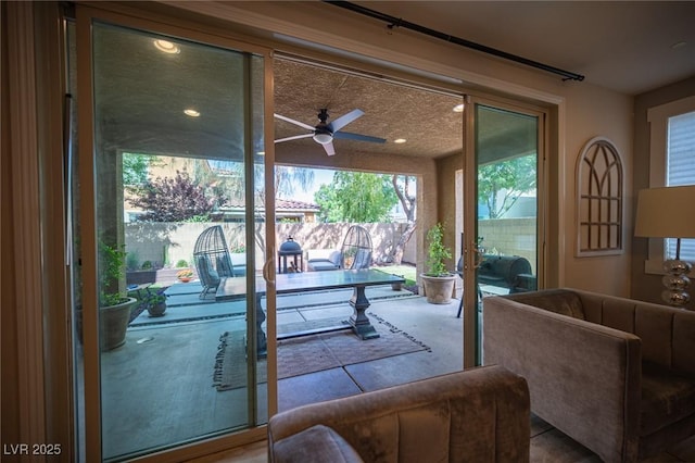 2198 Maderno St, Henderson, NV 89044 - doorway featuring recessed lighting, a ceiling fan, and a wealth of natural light