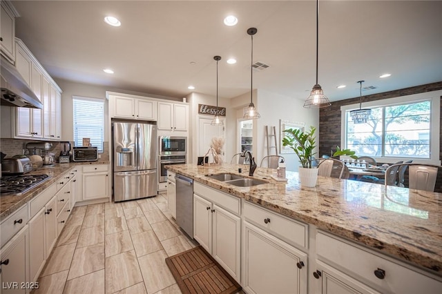 2198 Maderno St, Henderson, NV 89044 - kitchen featuring recessed lighting, appliances with stainless steel finishes, a sink, and visible vents