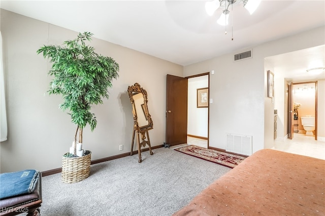 750 S Royal Crest Cir Unit 317, Las Vegas, NV 89169 - carpeted bedroom featuring baseboards, a ceiling fan, and ensuite bathroom