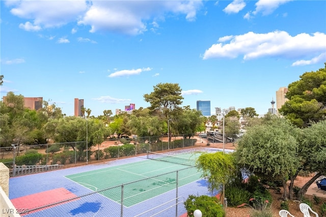 750 S Royal Crest Cir Unit 317, Las Vegas, NV 89169 - view of tennis court featuring fence and a city view