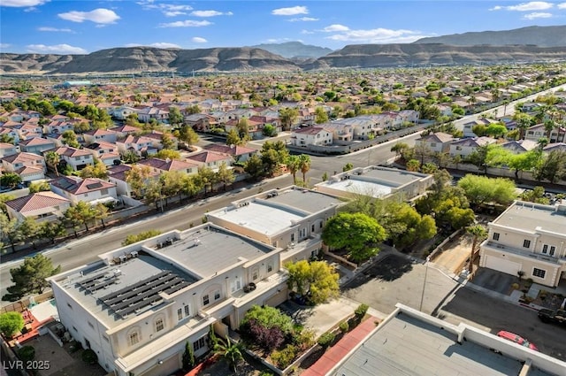 birds eye view of property featuring a residential view and a mountain view