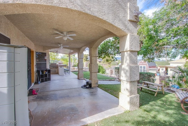 5180 N Dapple Gray Rd, Las Vegas, NV 89149 - view of patio / terrace featuring a ceiling fan and area for grilling