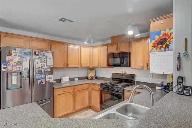 6868 Sky Pointe Dr Unit 1089, Las Vegas, NV 89131 - kitchen featuring a sink, black appliances, and visible vents