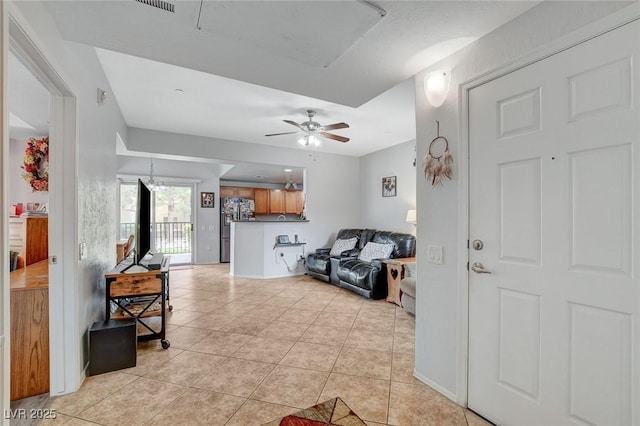 6868 Sky Pointe Dr Unit 1089, Las Vegas, NV 89131 - entryway featuring ceiling fan and light tile patterned floors